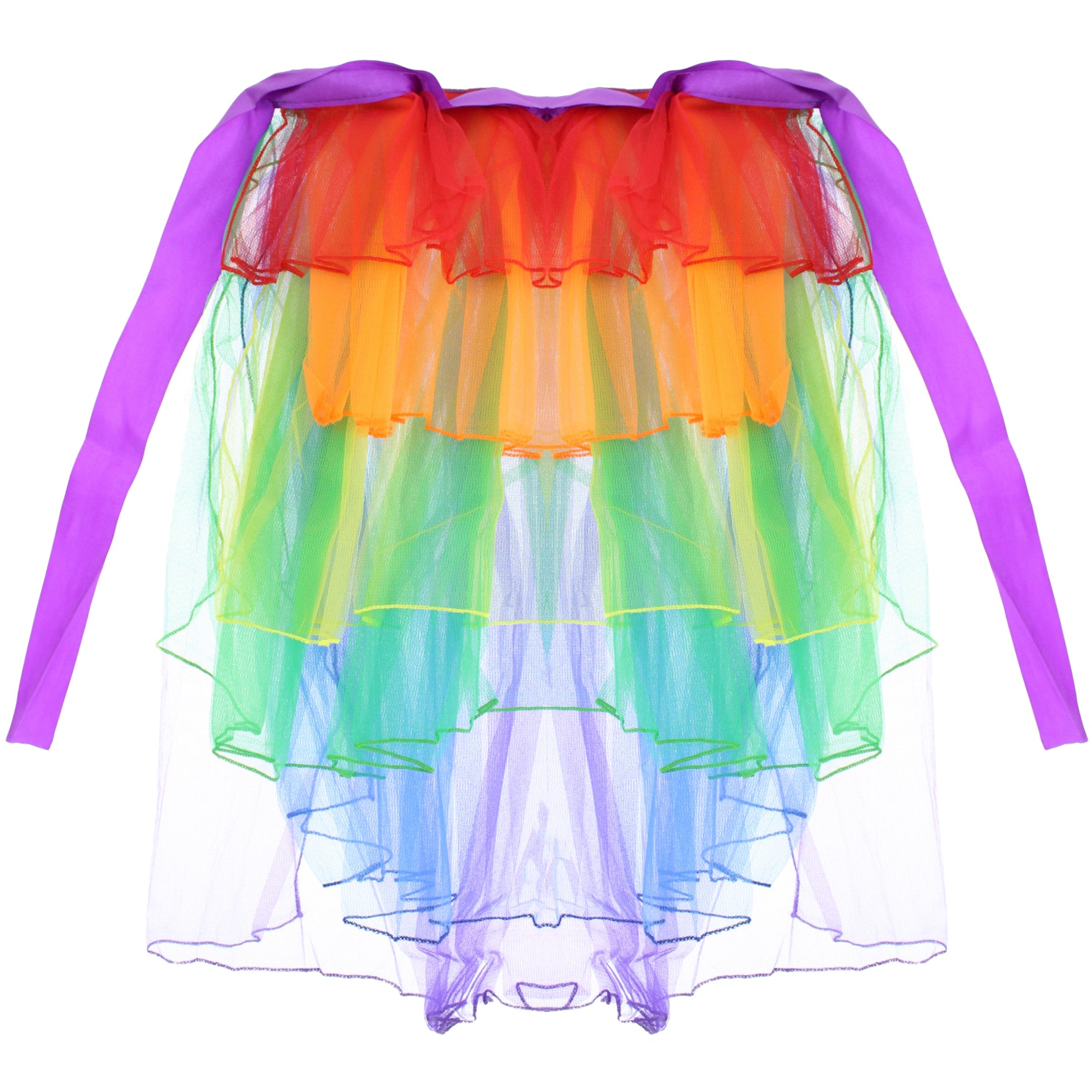 Ladies 6 Layer Rainbow Half Tutu Skirt