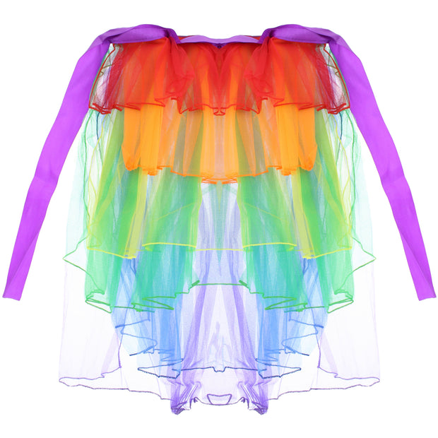 Ladies 6 Layer Rainbow Half Tutu Skirt