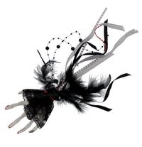 Large Silver Glitter Skeleton Hand Fascinator on Clip