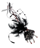 Large Silver Glitter Skeleton Hand Fascinator on Clip