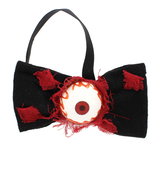 Eye ball Halloween Hair Bow with Red Cobwebs