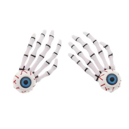 Skeleton Hand Eyeball Hair Clips