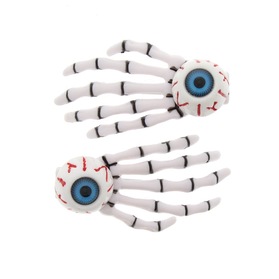 Skeleton Hand Eyeball Hair Clips