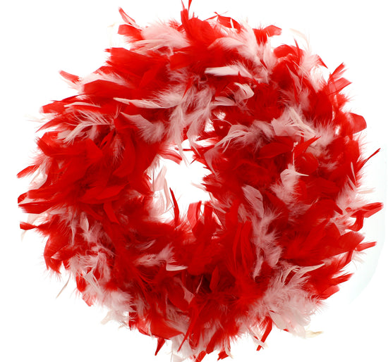 Red & White Feather Boas