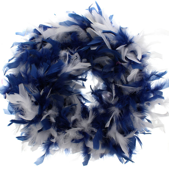 Navy Blue & White Feather Boas
