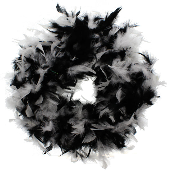 Fancy Dress Black & White Feather Boas