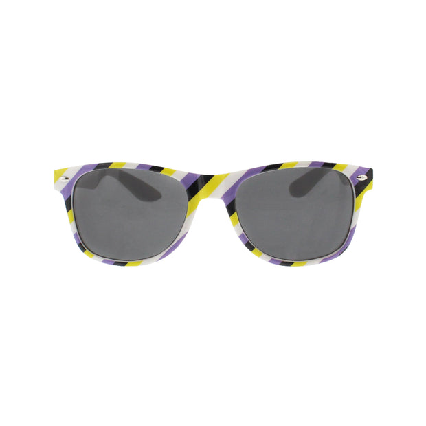 Non-Binary Coloured Striped Sunglasses