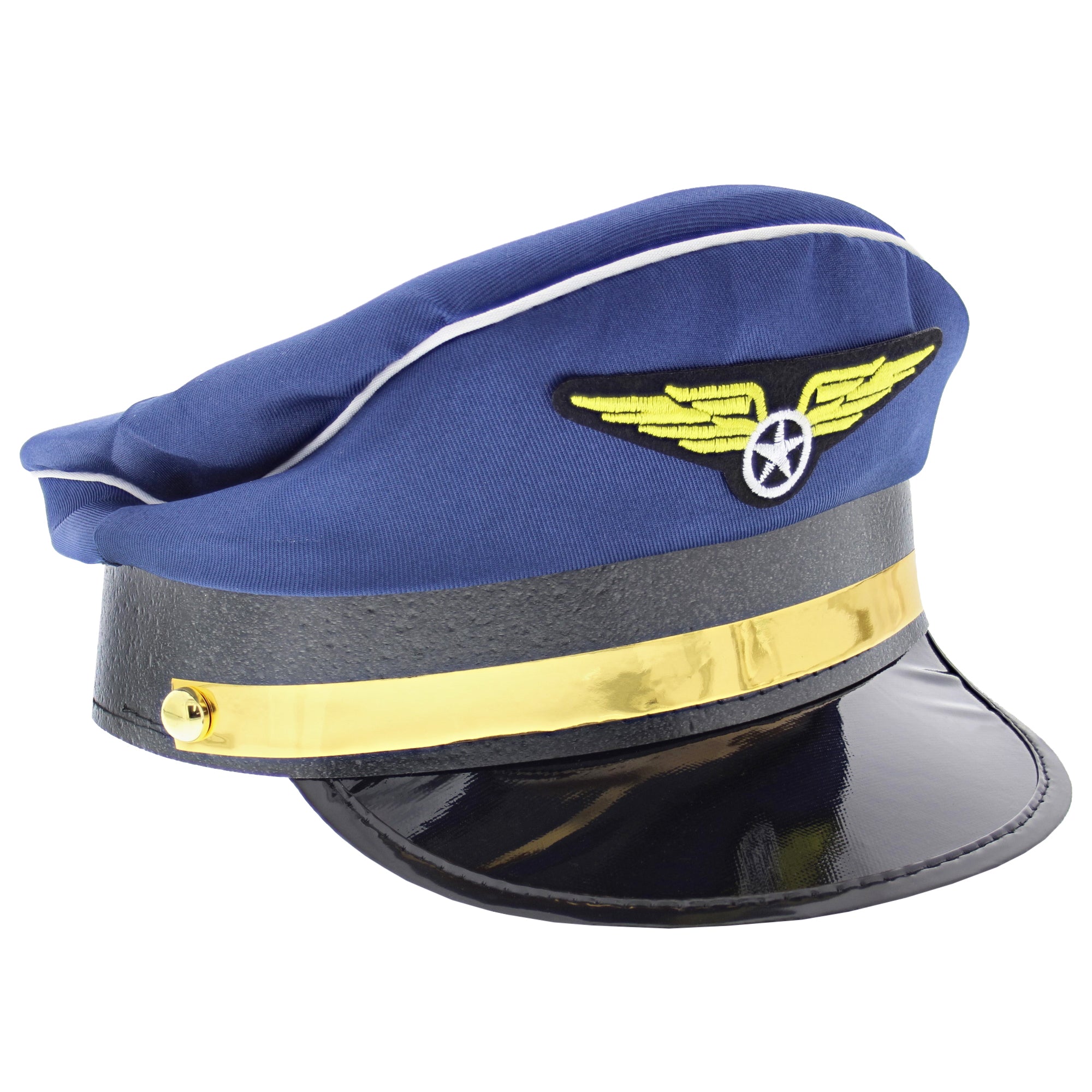 Navy Blue Pilot Hat with Back Button