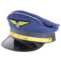 Navy Blue Pilot Hat with Back Button