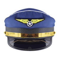 Navy Blue Pilot Hat with Back Button