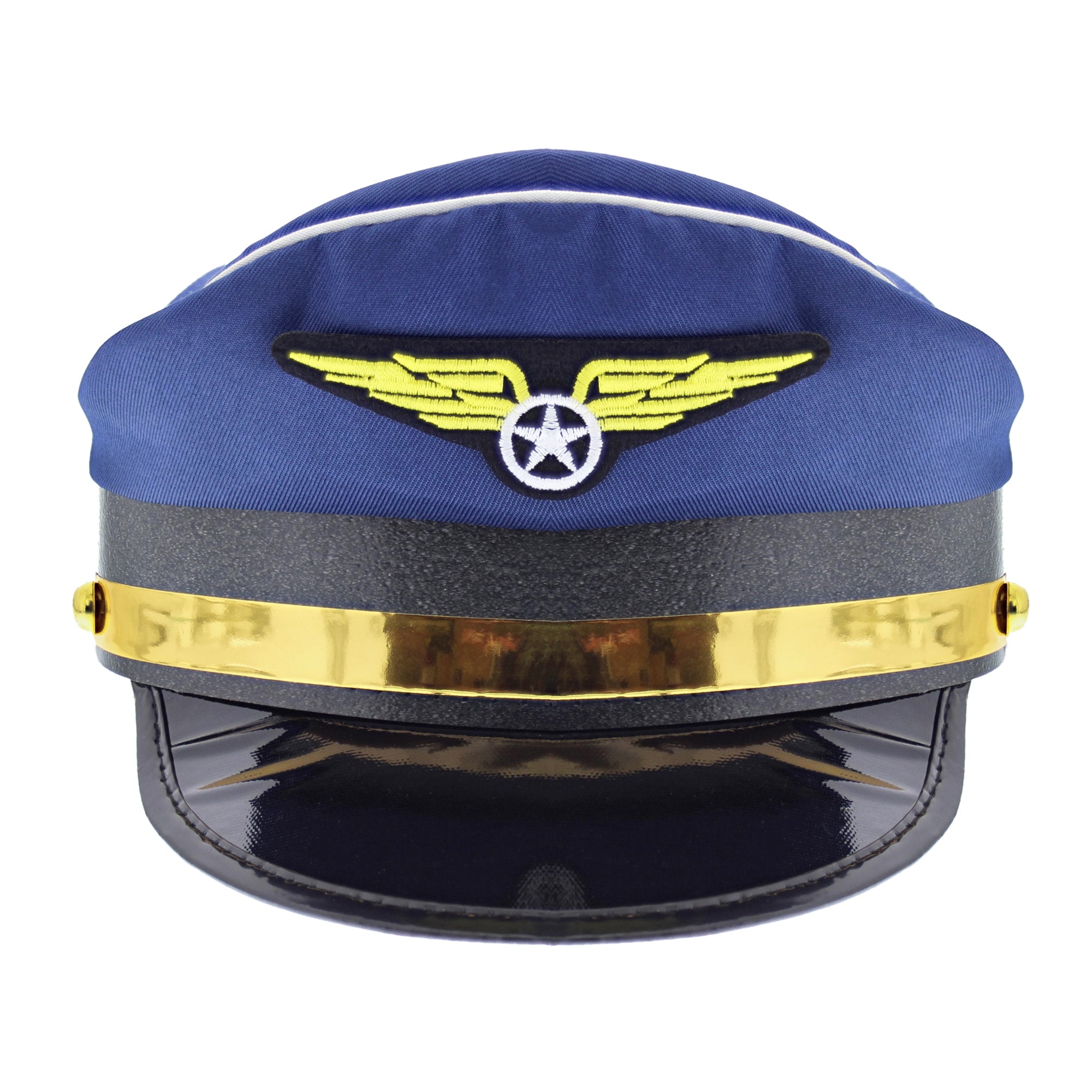 Navy Blue Pilot Hat with Back Button