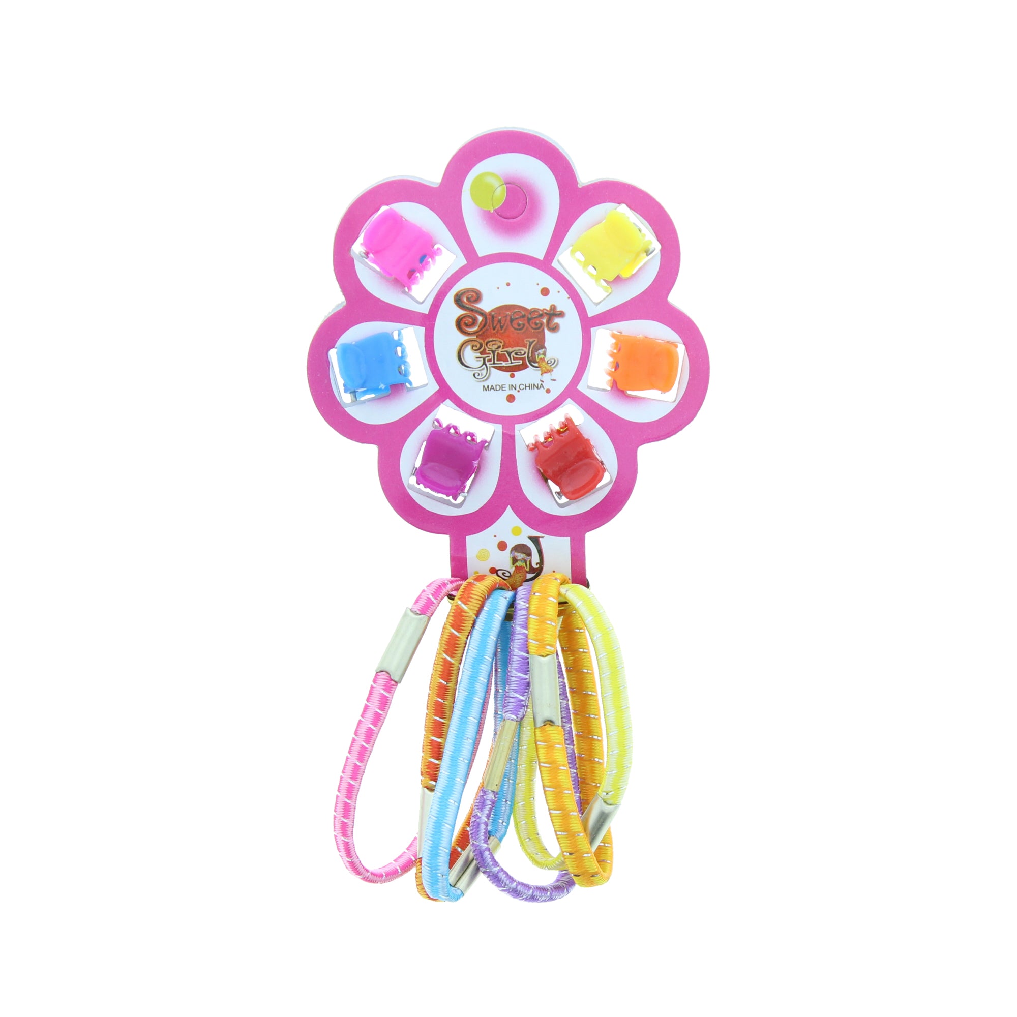 6 Mini Clips & 6 Hair Elastics Accessories Set