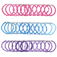 Card of 12 Assorted Pastel Sequin Elastics