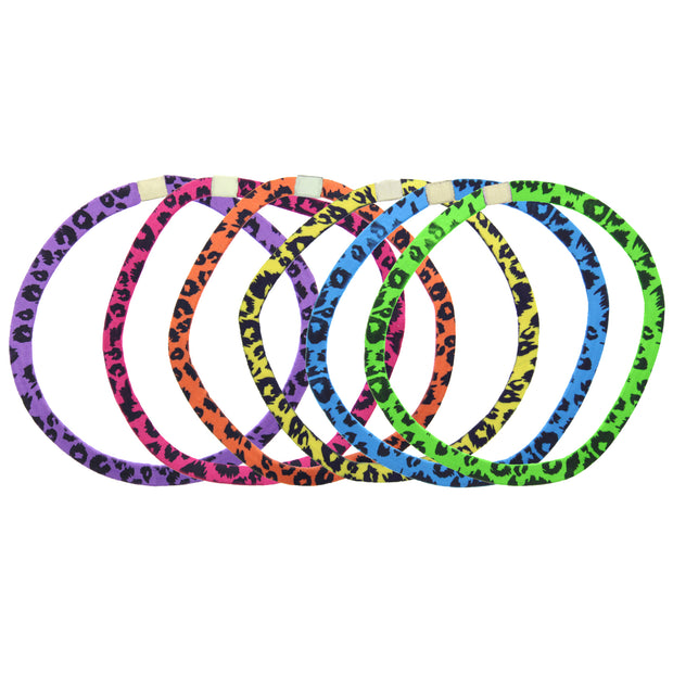 6 on a Card Multi Colour Animal Print Head Elastics
