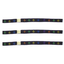 Card of 3 Multi Colour CND Peace Sign Black Head Elastics