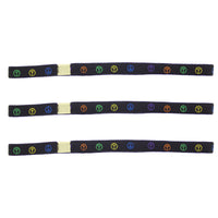 Card of 3 Multi Colour CND Peace Sign Black Head Elastics