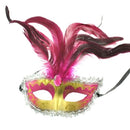 Glitter Mask with Feathers & Gem Stone