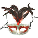 Glitter Mask with Feathers & Gem Stone