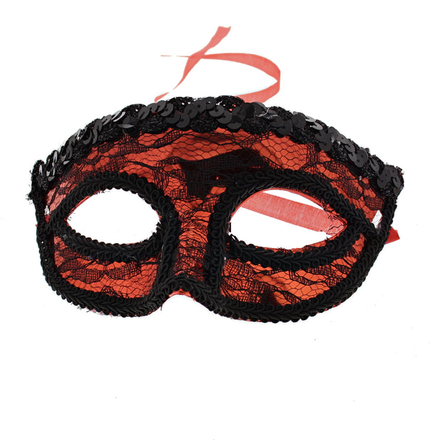 Lace Masquerade Mask with Sequin Outline