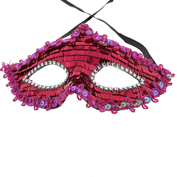 Mirror Effect Masquerade Mask with Sequin Outline