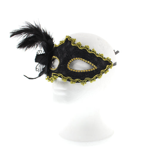 Flower & Feather Lace Masquerade Mask