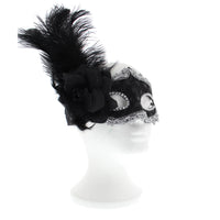 Flower & Feather Lace Masquerade Mask