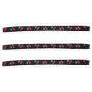 3 on a Card Cherry Print Black Metal Free Head Elastics