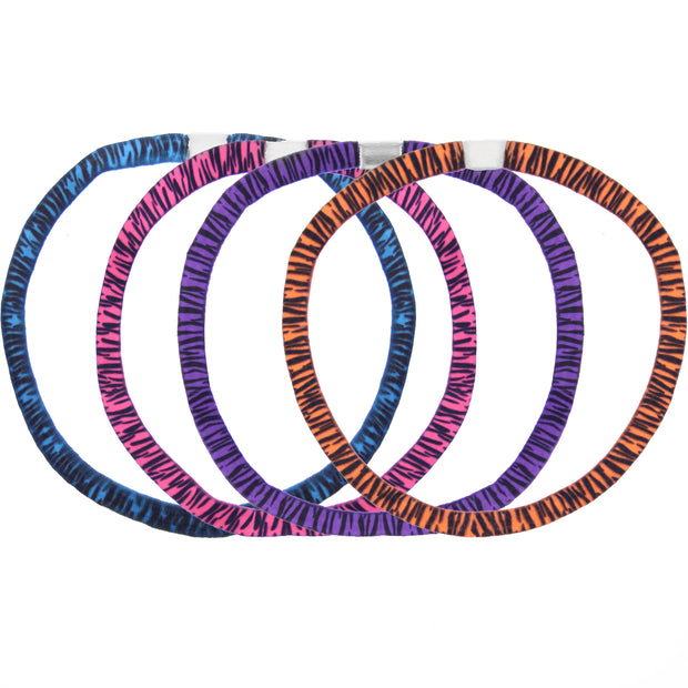 4 on a Card Multi Colour Tiger Stripes Head Elastics