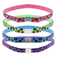 Card of 4 Multi Colour Leopard Print Head Elastics