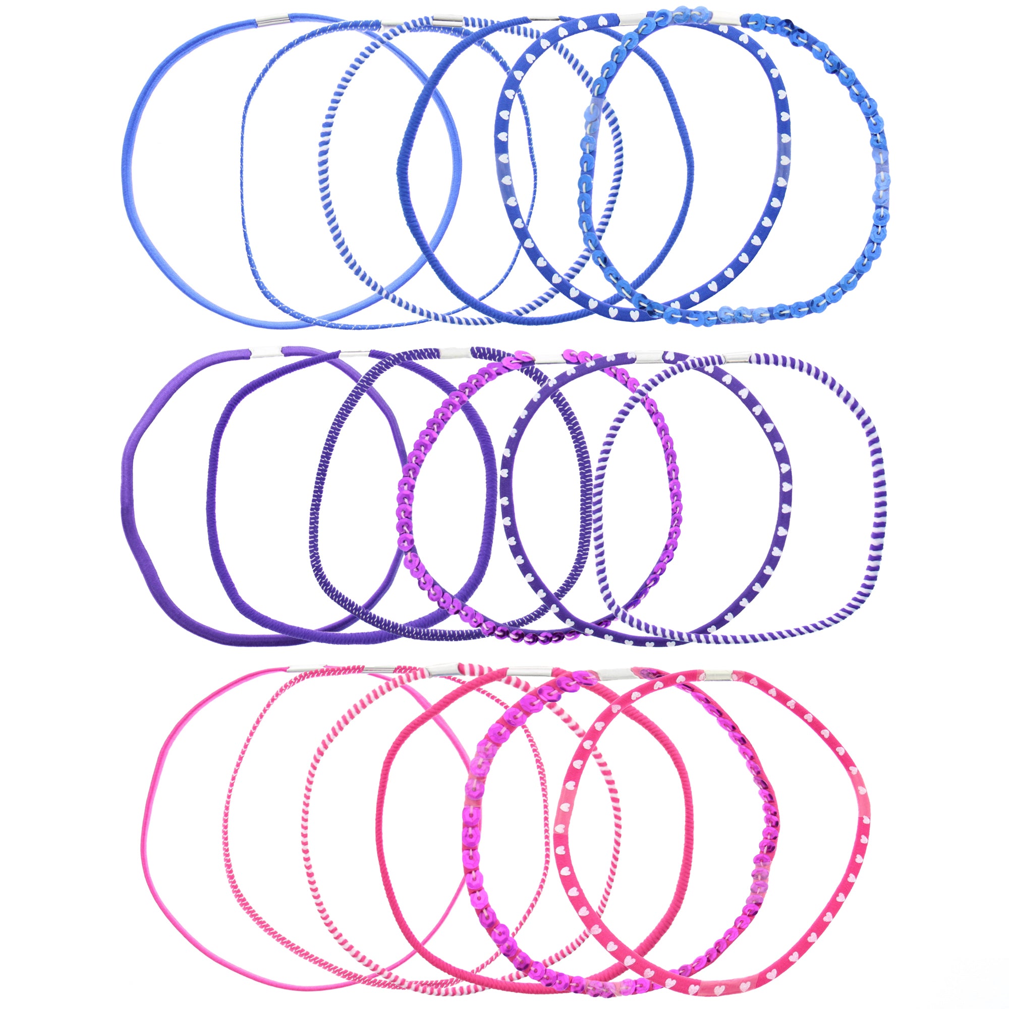 Card of 6 Assorted Multi Design Head Elastics