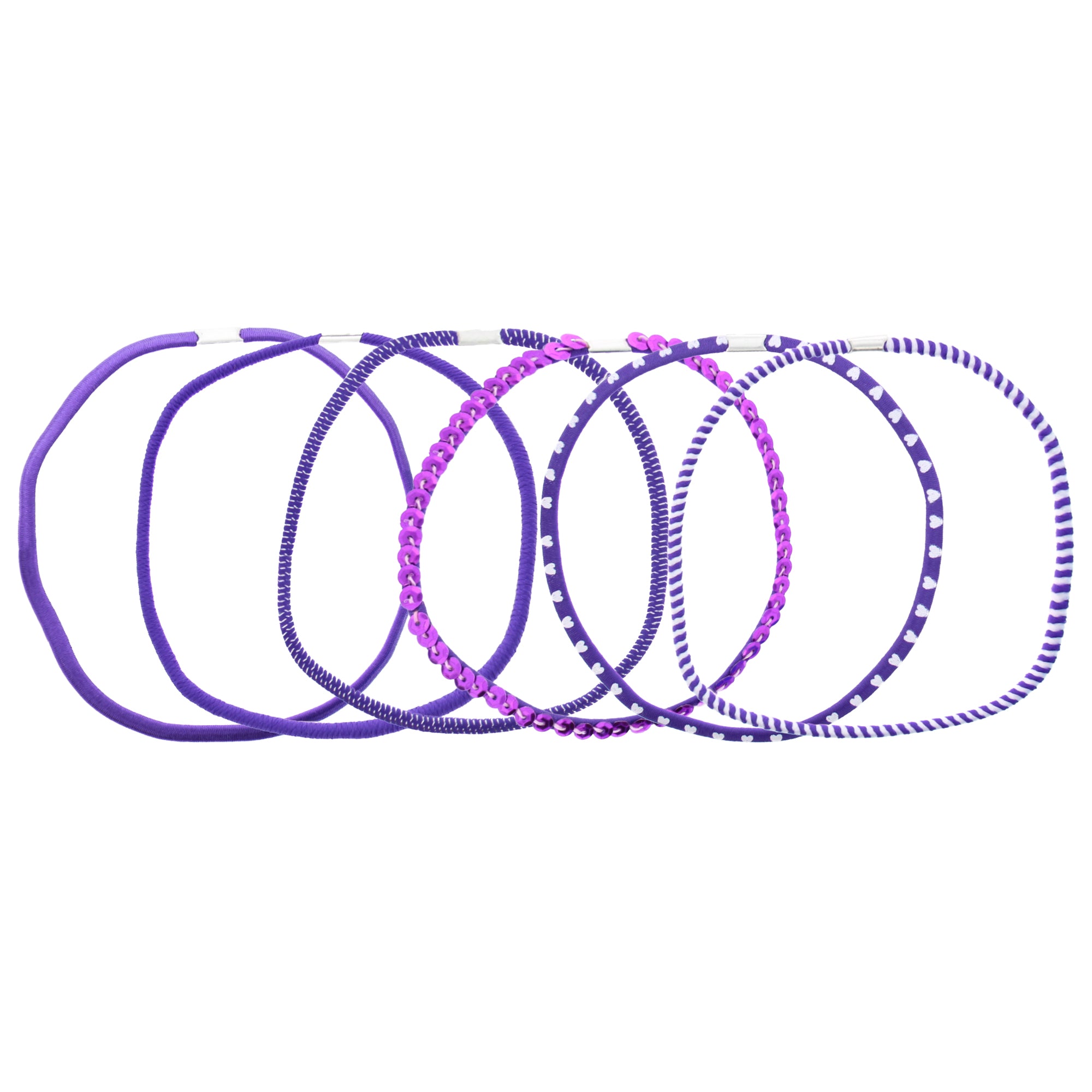 Card of 6 Assorted Multi Design Head Elastics