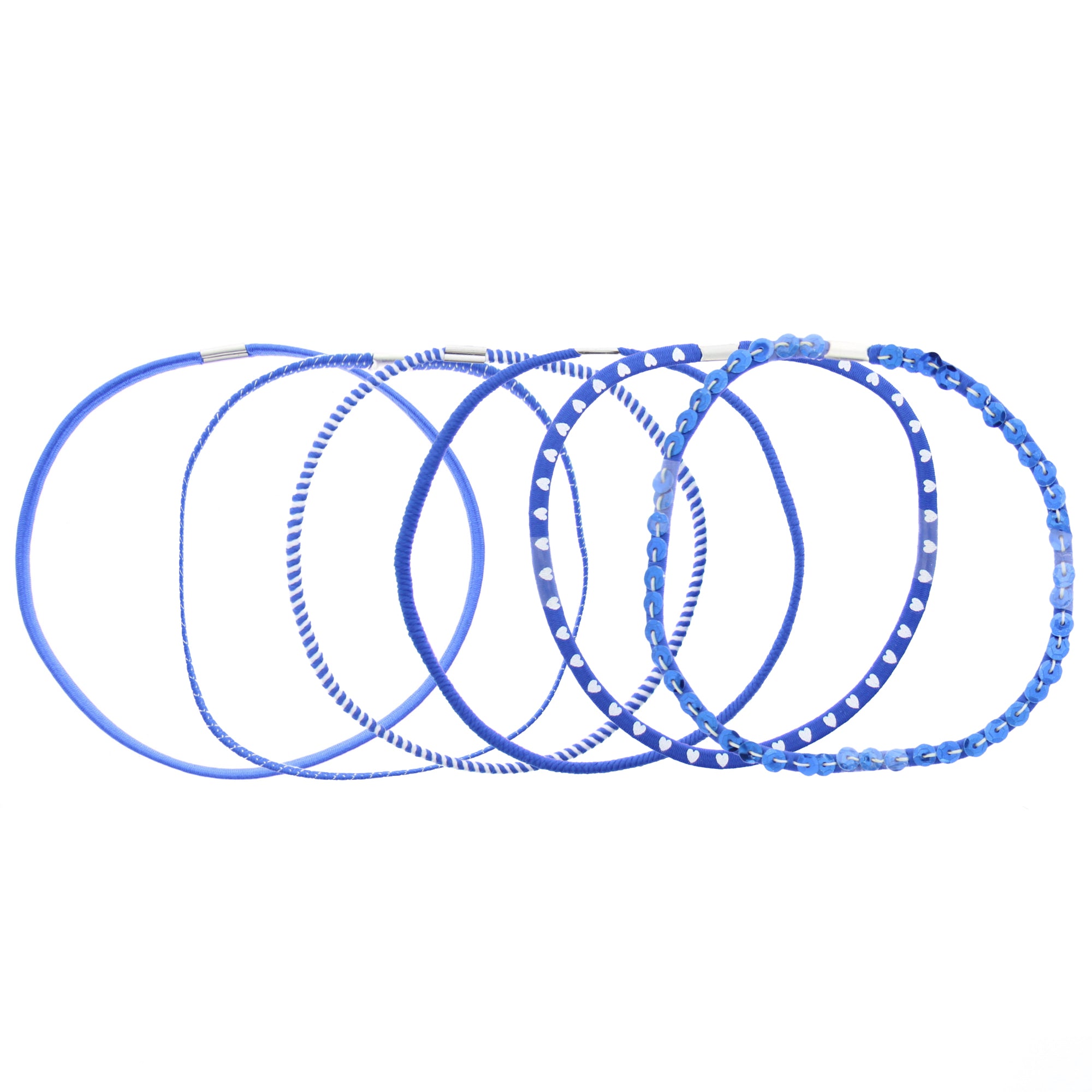 Card of 6 Assorted Multi Design Head Elastics