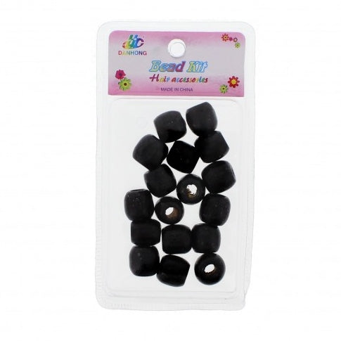 Large Black Wooden Hair Beads for Braiding