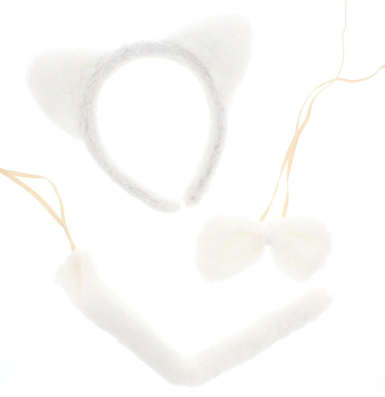 White Cat 3 Piece Animal Set