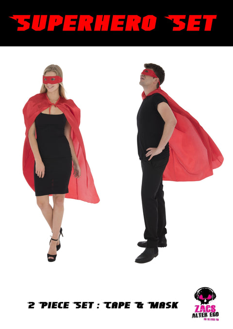 2 Piece Super Hero Set - Cape & Eye Mask