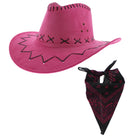 Assorted Colour 2 Piece Pink Hat Cowboy Set
