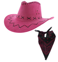 Assorted Colour 2 Piece Pink Hat Cowboy Set