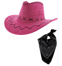 Assorted Colour 2 Piece Pink Hat Cowboy Set
