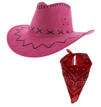 Assorted Colour 2 Piece Pink Hat Cowboy Set