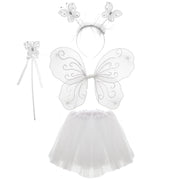 4 Piece Princess Set for Girls - Tutu, Butterfly Wings, Head Bopper & Wand