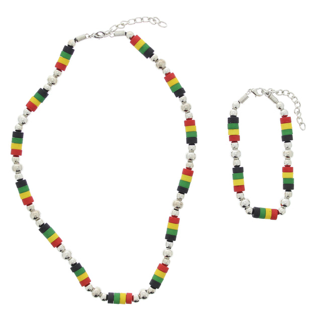 Rasta Necklace & Bracelet Set