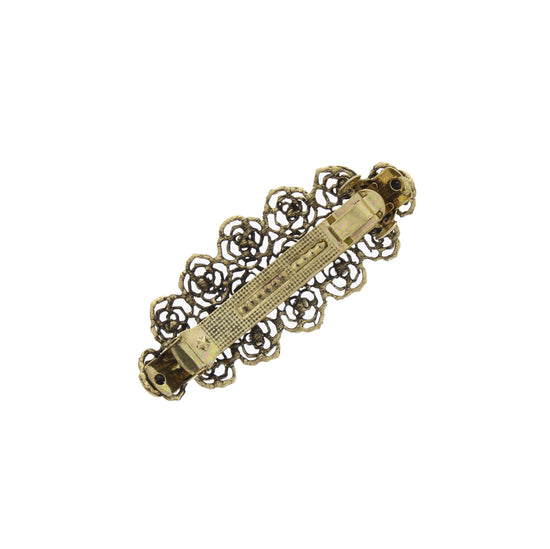 Metallic Barrette Hair Clips with Stones