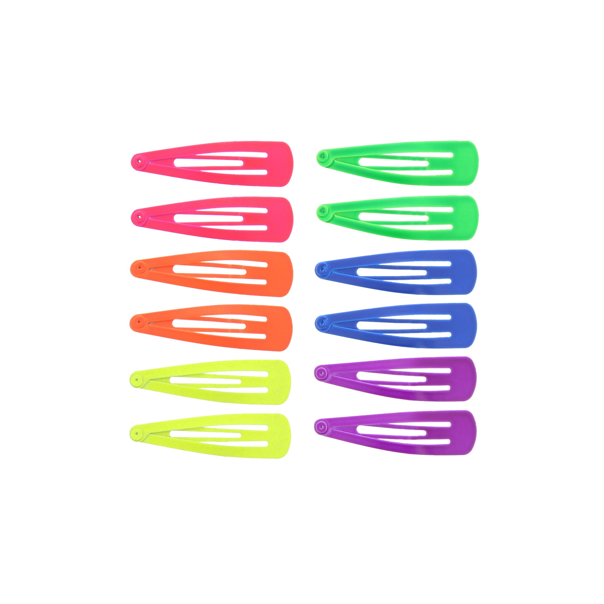 12 on a Card Assorted 5cm Metal Hair Snapclips