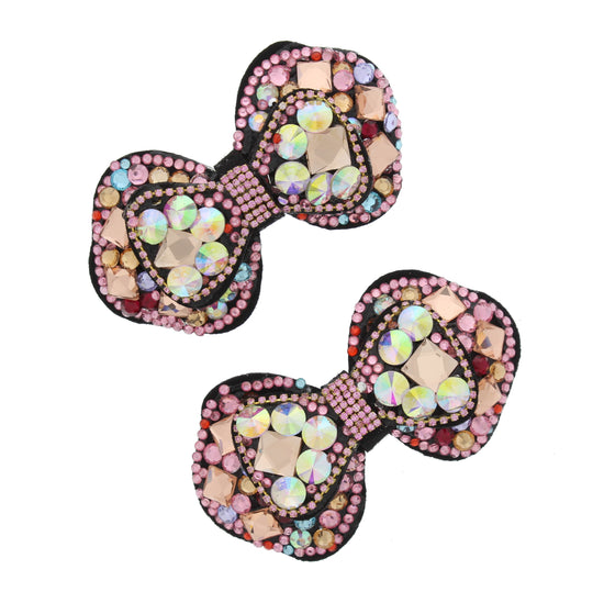 Multicoloured Stone Bows on Clips