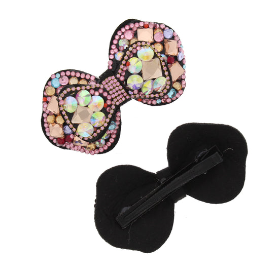 Multicoloured Stone Bows on Clips