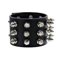3 Row Spike PU Bracelet