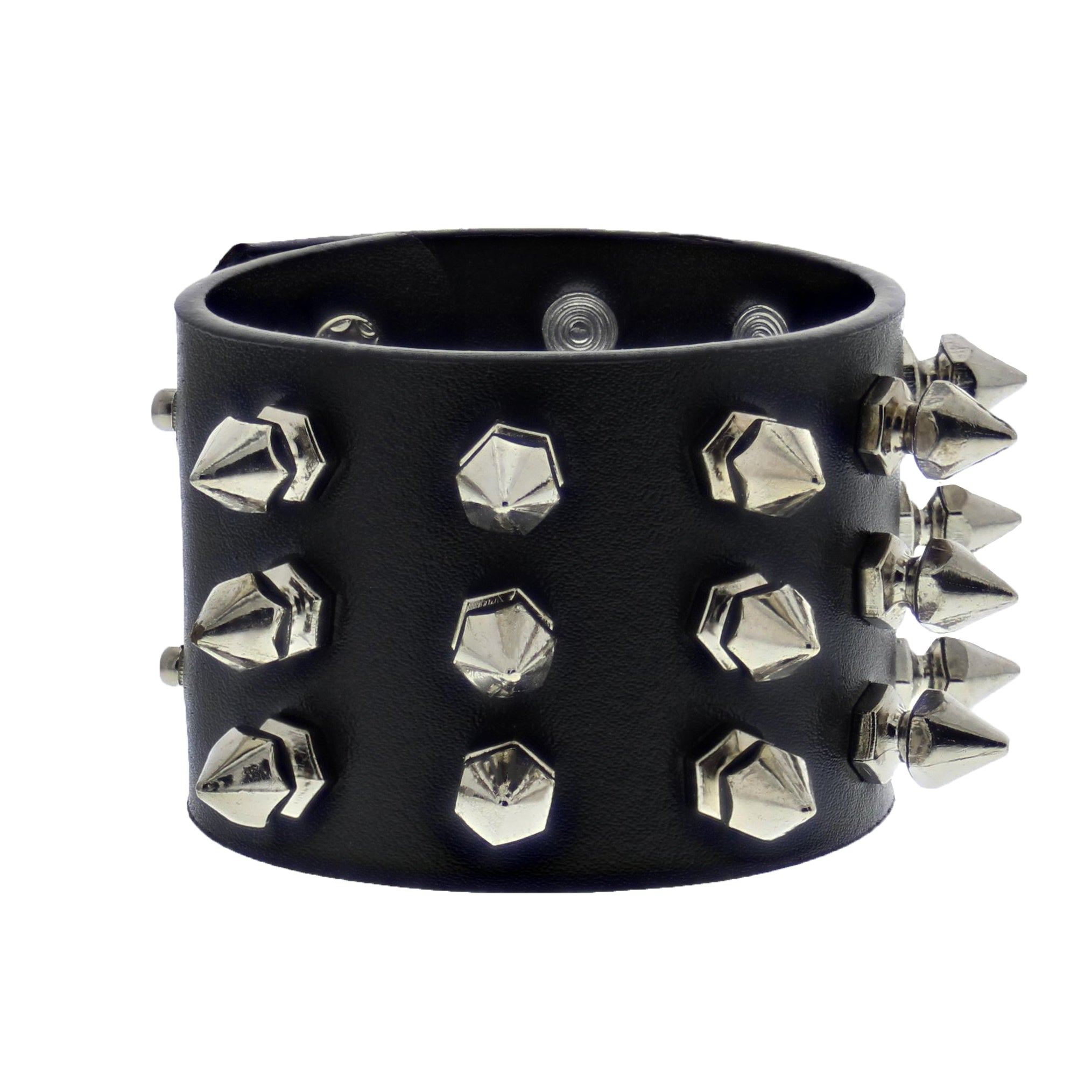 3 Row Spike PU Bracelet