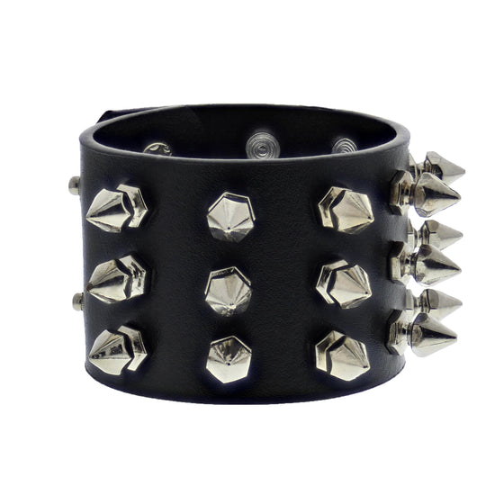3 Row Spike PU Bracelet