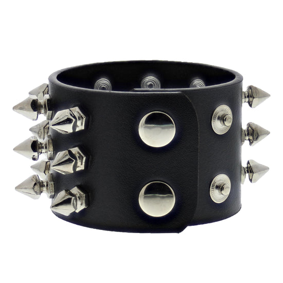 3 Row Spike PU Bracelet
