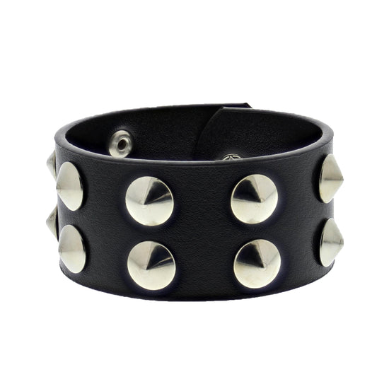 2 Row Conical Studded PU Bracelet
